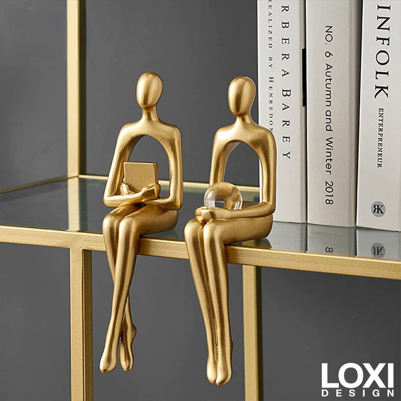 Loxi Design™ Golden Abstract Figures