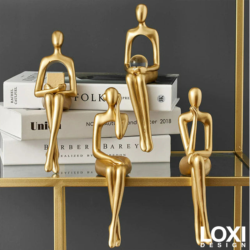 Loxi Design™ Golden Abstract Figures